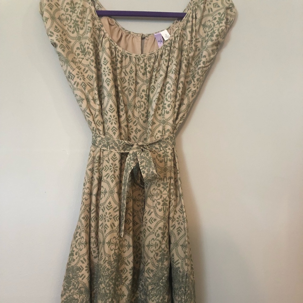 Green and Tan Dress